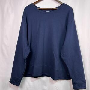 Shape Activewear Women’s Sweatshirt Pullover Blue 3X Long Sleeve Relaxed Fit